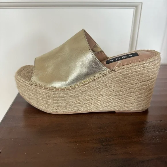 Aqua platform wedge sandals